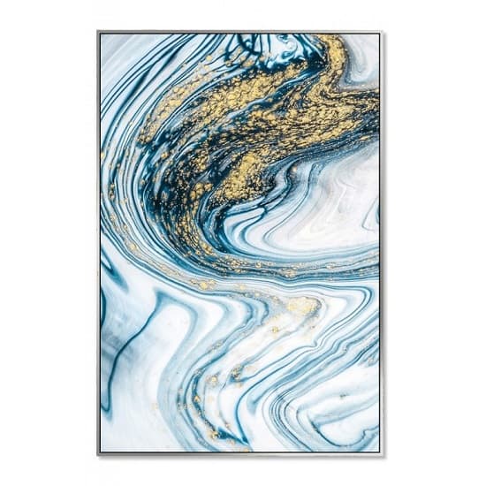 Acrylic Framed Pictures Aqua Marble Effect (Set Of Three)_3